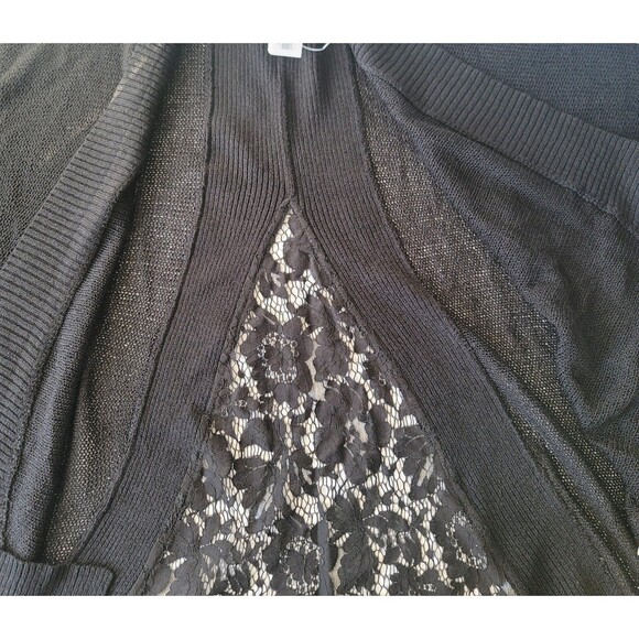 Chico's womens lace open cardigan sweater Black size 3 - Picture 9 of 12